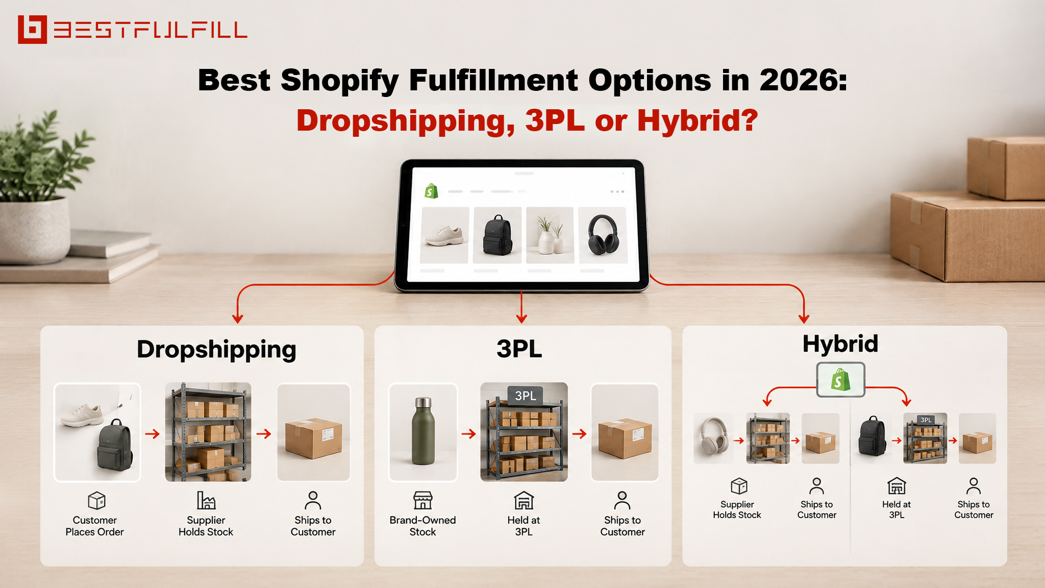 Best Shopify Fulfillment Options in 2026: Dropshipping, 3PL or Hybrid?